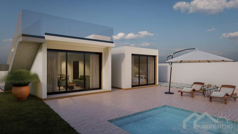 Villa in Ibizastijl in een rustig Spaans dorp