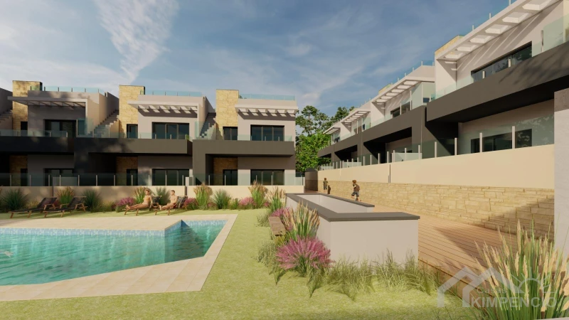 Moderne bovenste bungalow met groot solarium