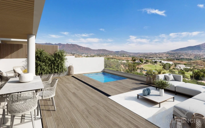 Foto van Penthouse met solarium aan golfbaan in Mijas
